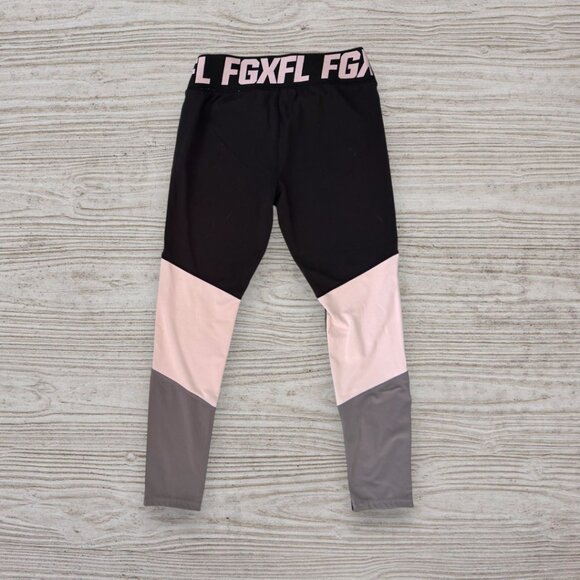 FLAG NOR FAIL Tri Leggings Blush Black Gray Full Length Mid Rise - Picture 2 of 2